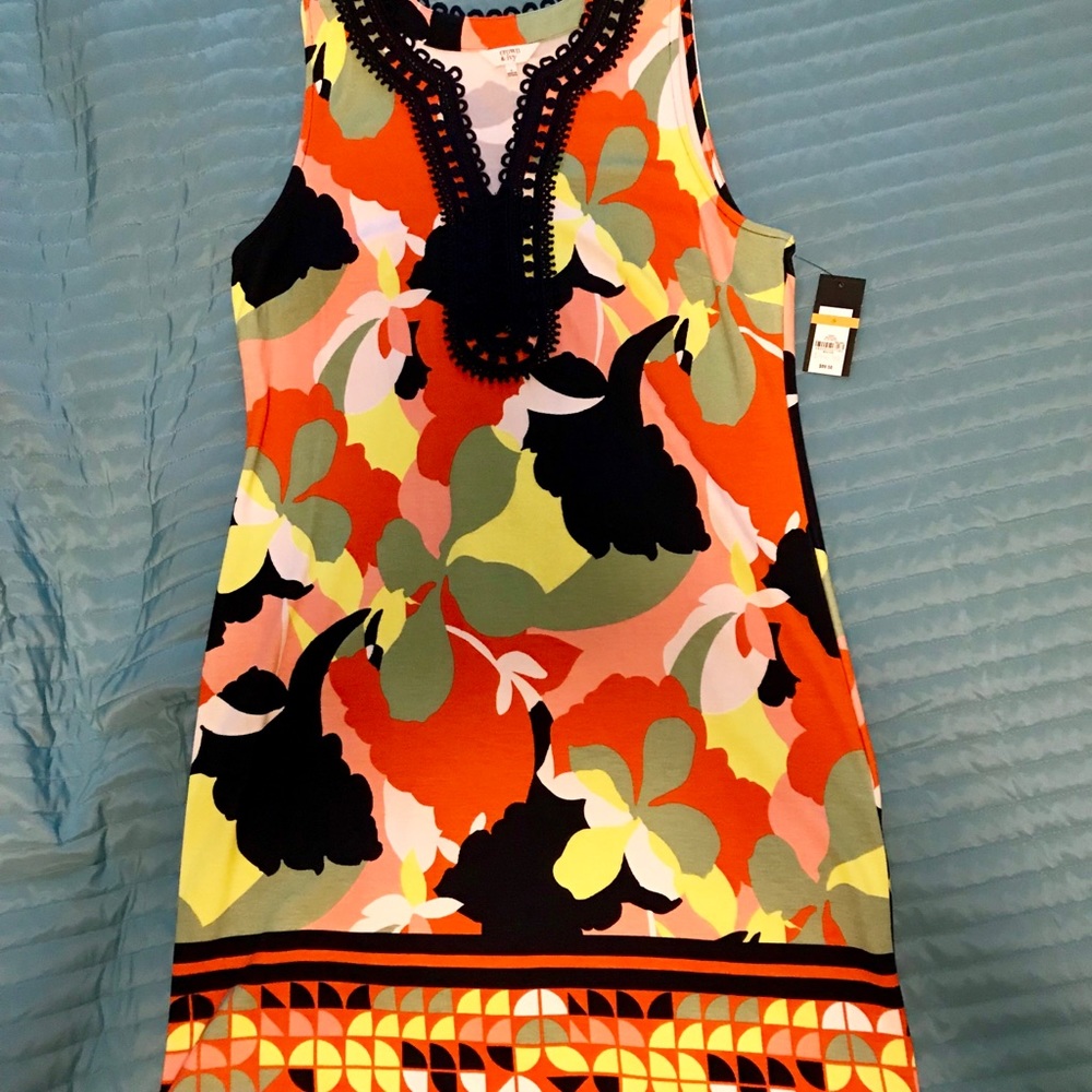 NWT Crown & Ivy Knit Crochet Trim Dress